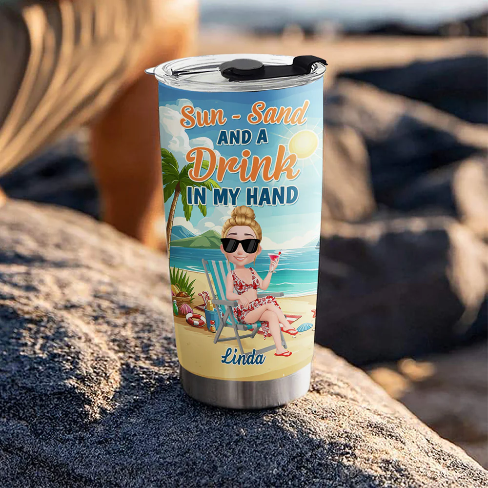 Beach Vacation - Personalized Custom Tumbler - Image 4
