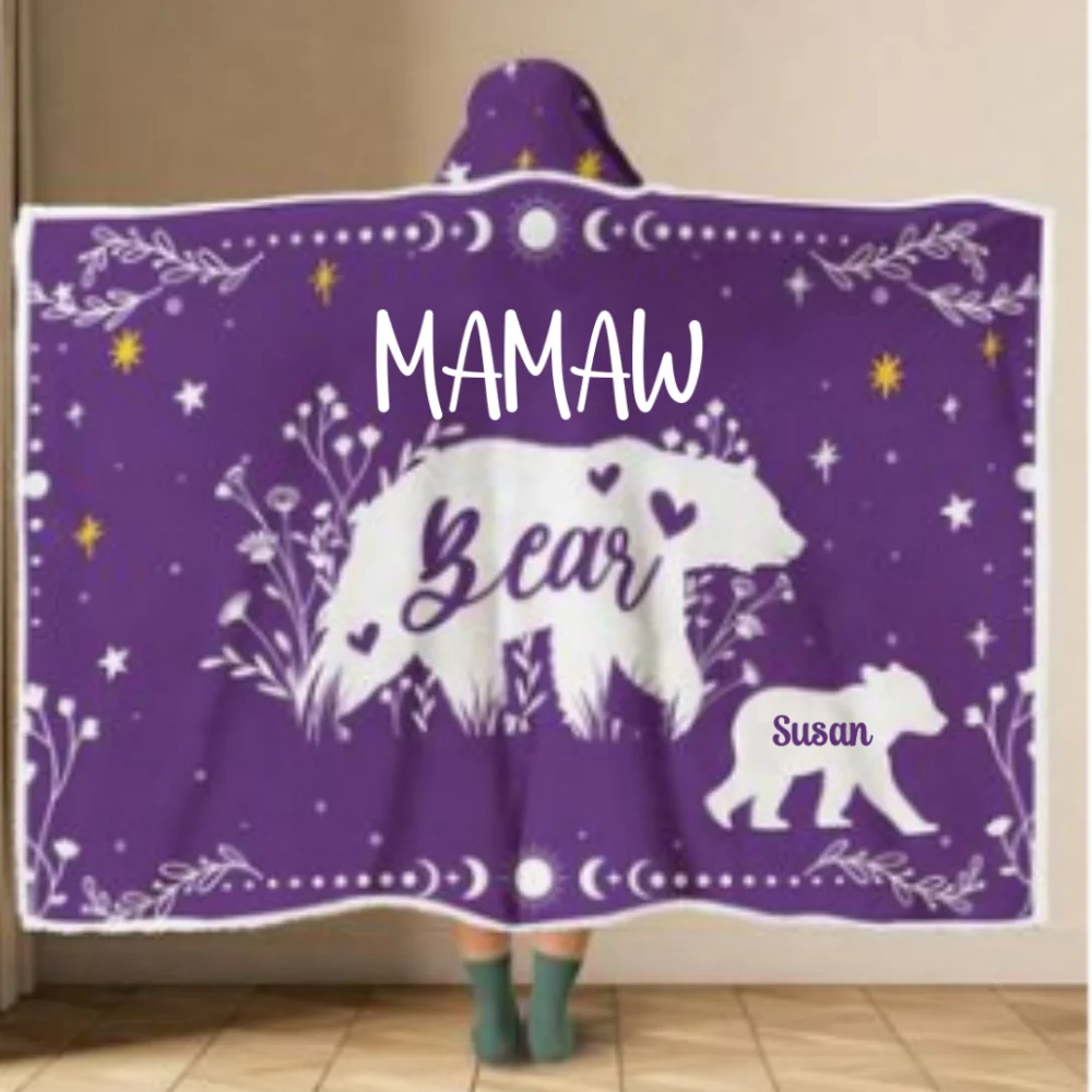Bear Family - Personalized Custom Hooded Blanket - Image 6