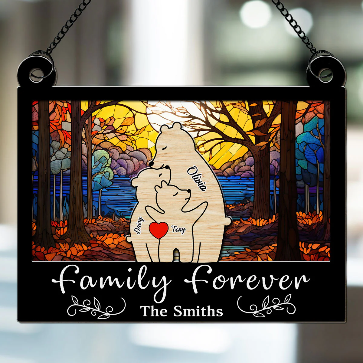 Bear Family - Personalized Custom Suncatcher - Image 4
