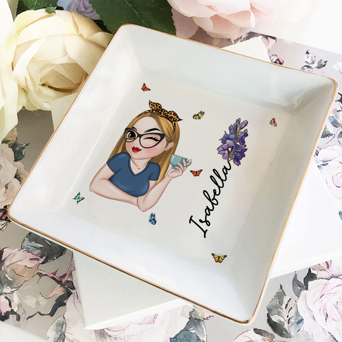 Beautiful Bestie - Personalized Custom Jewelry Dish - Image 2