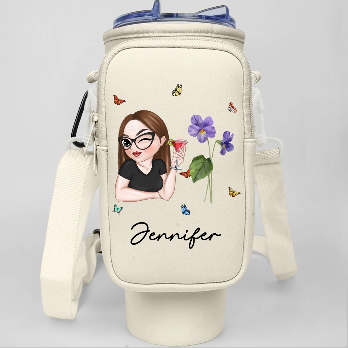 Beautiful Bestie - Personalized Custom Water Bottle Carrier Bag - Image 10