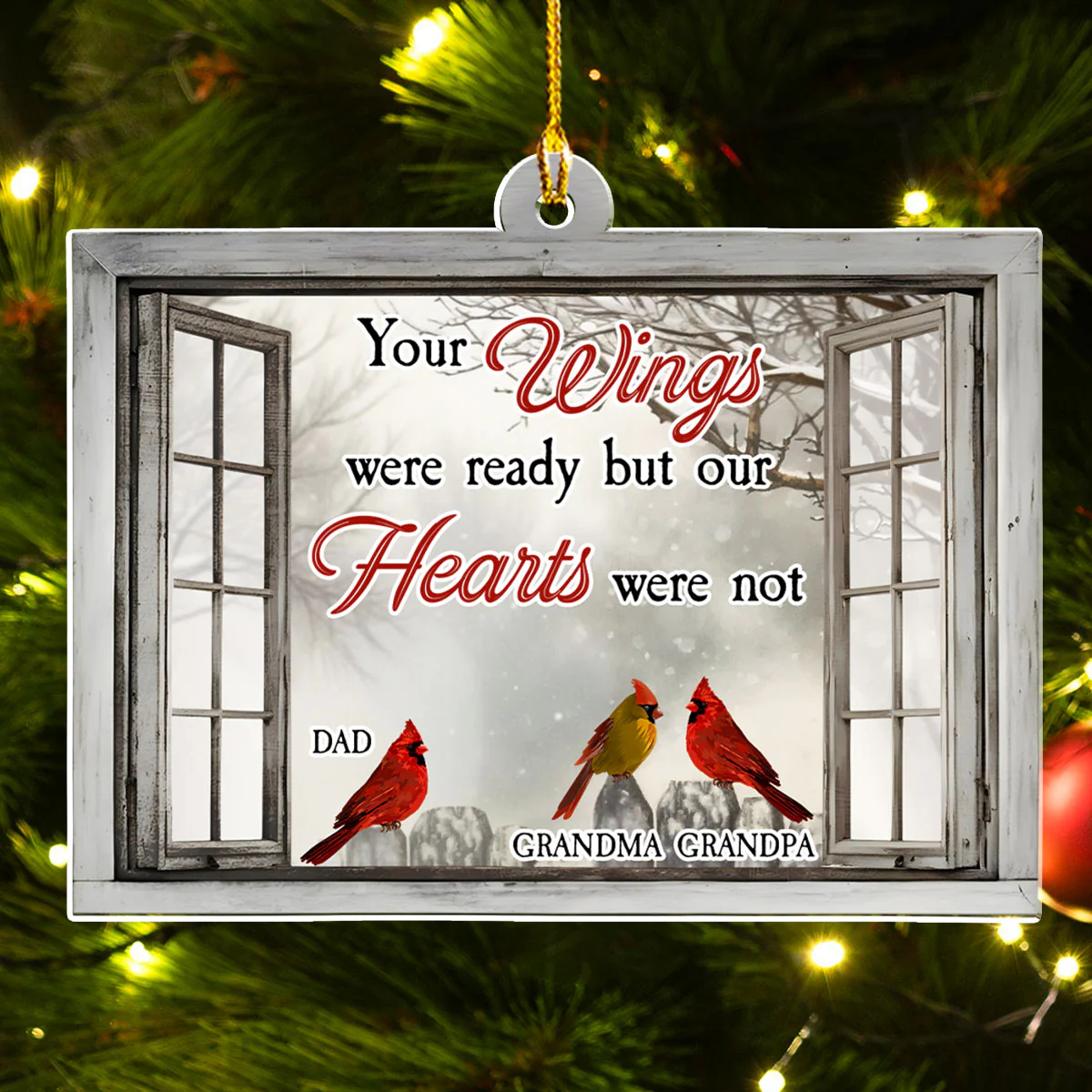 Beautiful Cardinal - Personalized Custom Acrylic Ornament - Image 4