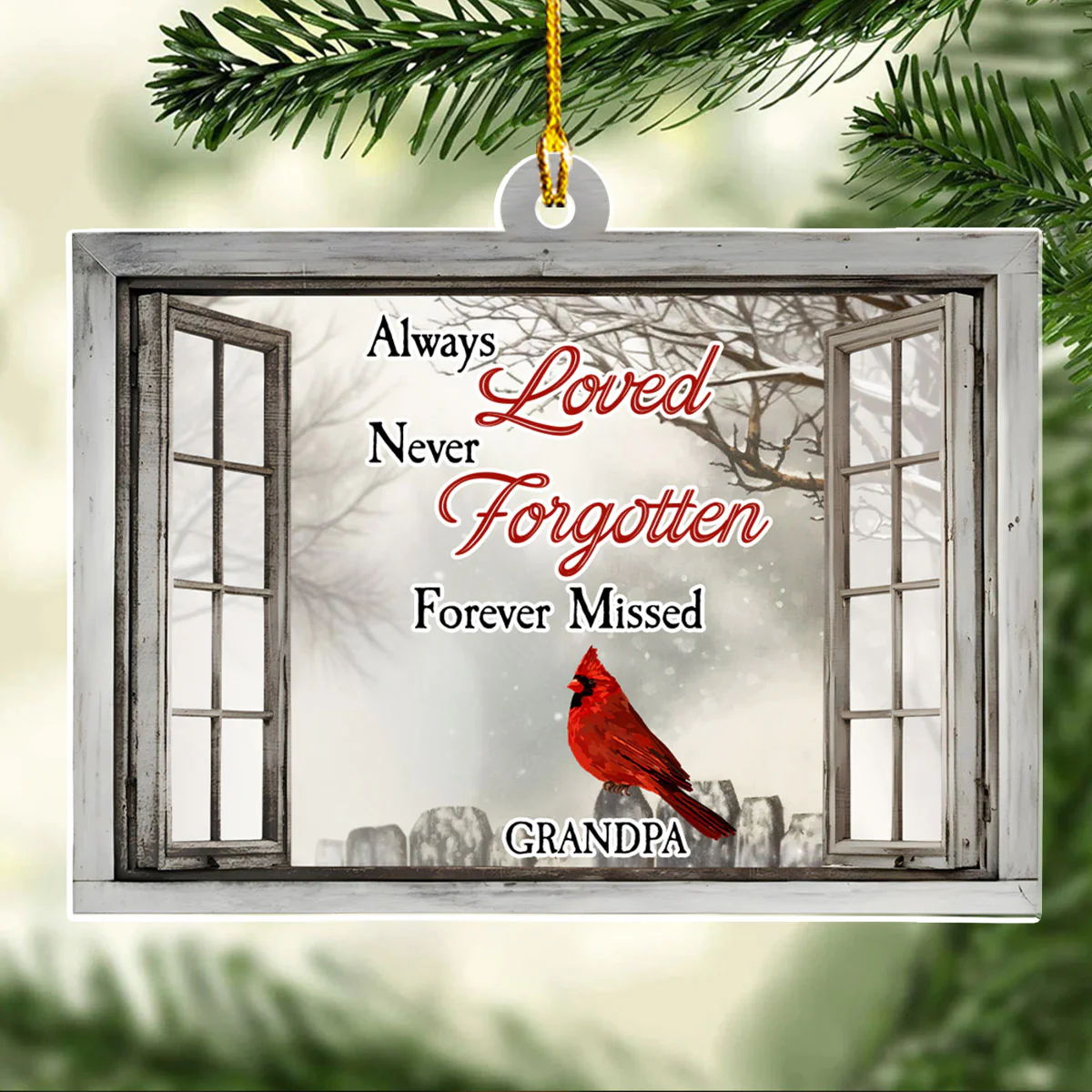 Beautiful Cardinal - Personalized Custom Acrylic Ornament - Image 5