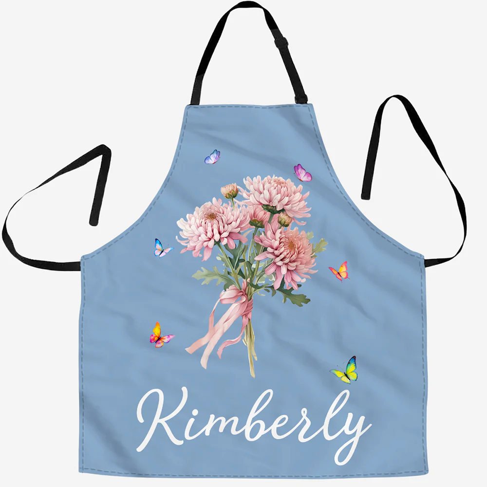 Beautiful Flower - Personalized Custom Apron - Image 4
