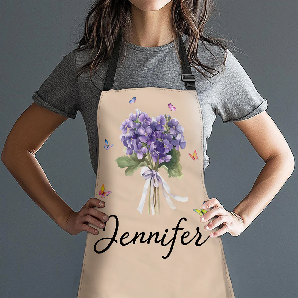 Beautiful Flower - Personalized Custom Apron - Image 5