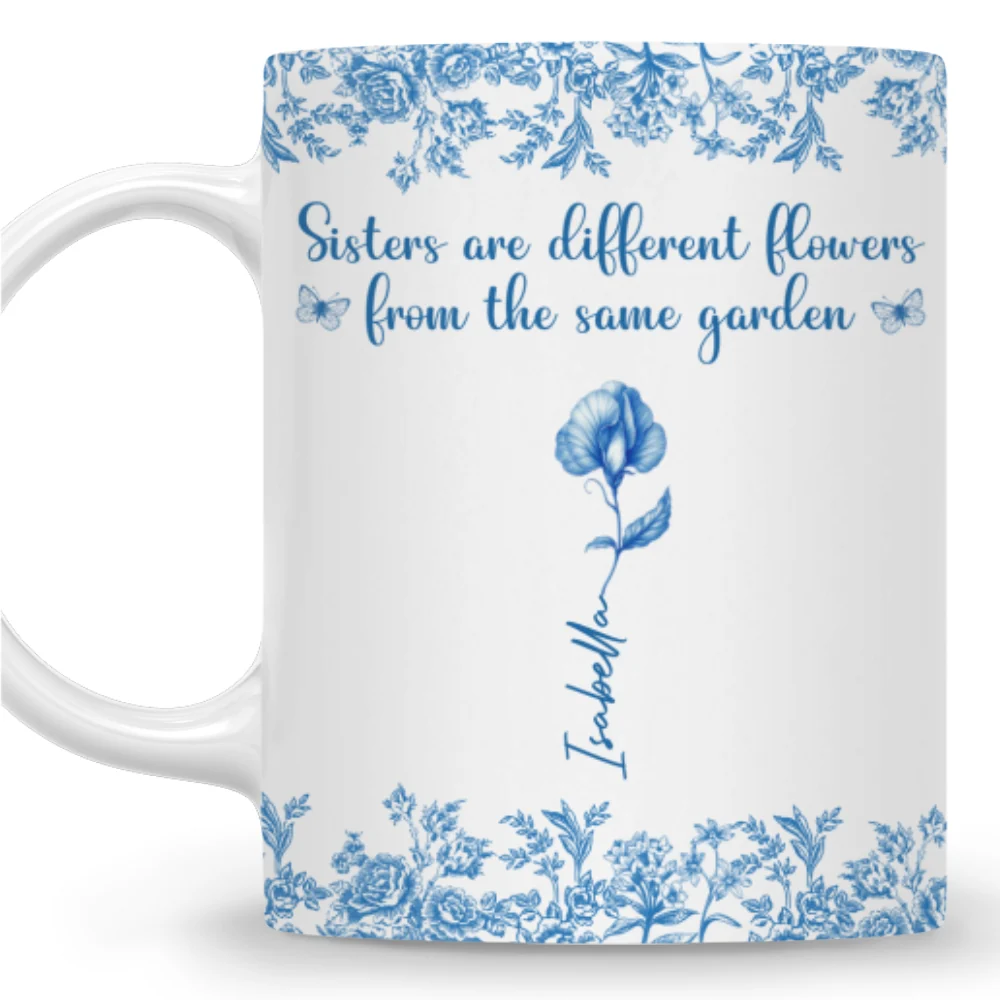 Beautiful Sisters Flower - Personalized Custom Coffee Mug - Image 7