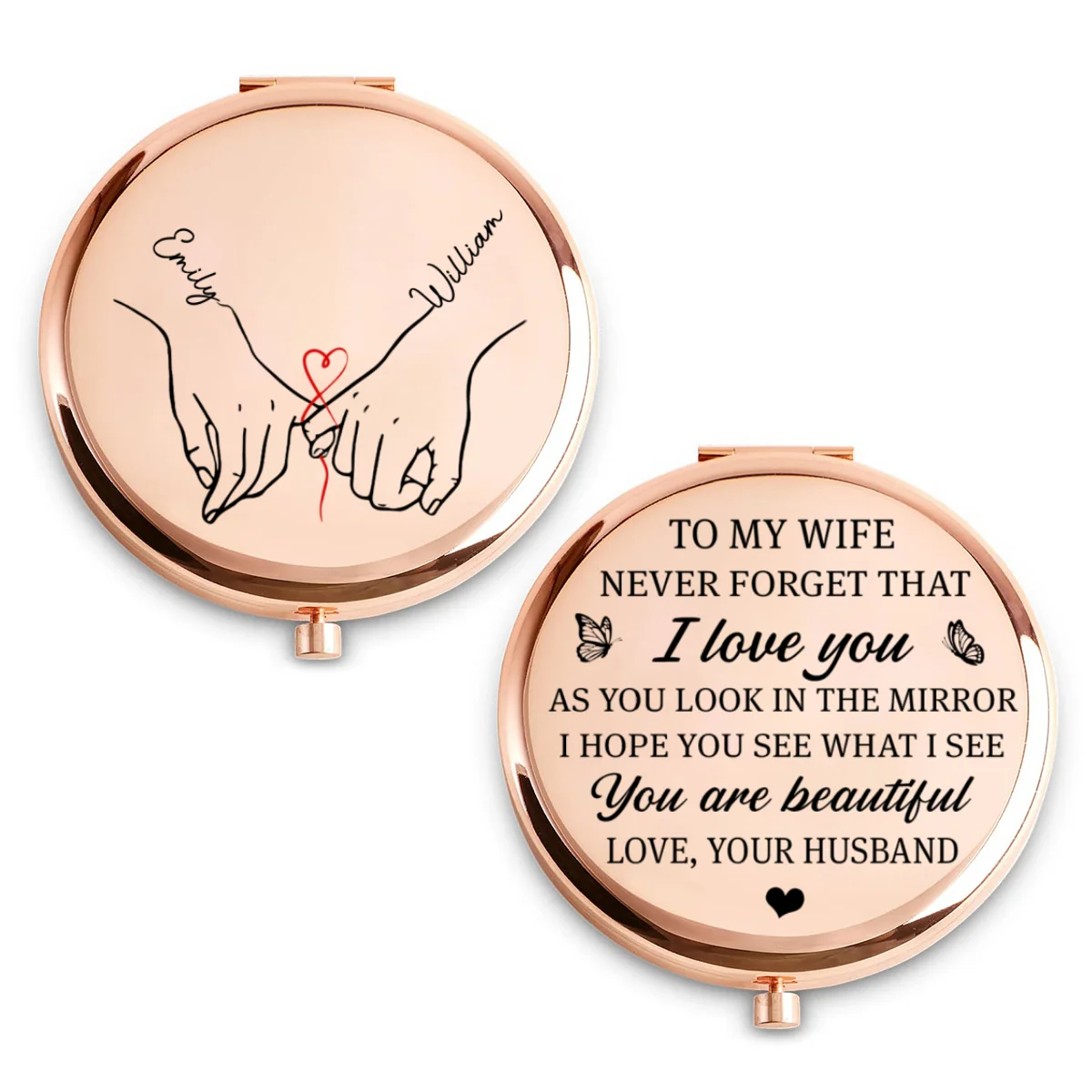 Beauty Reflected Through Love - Personalized Custom Compact Mirror - Image 6