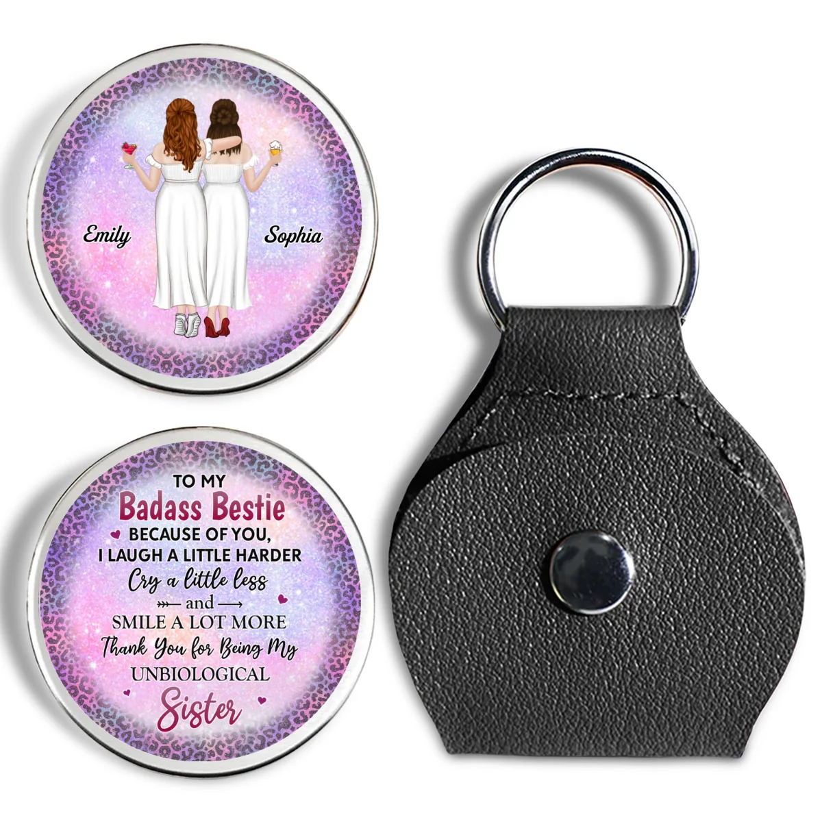 Because Of You Bestie - Personalized Custom Pocket Hug - Image 7
