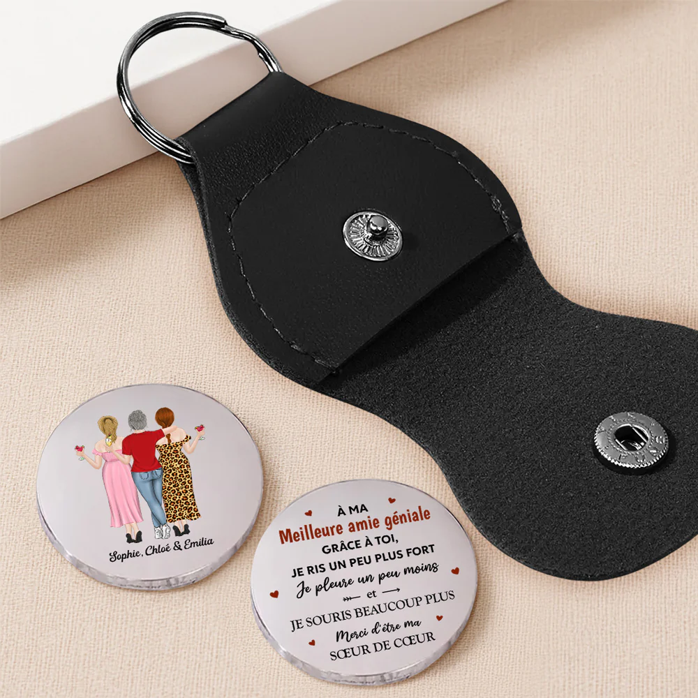 Because Of You I Laugh A Little Harder 2 French - Personalized Custom Pocket Hug - Image 2