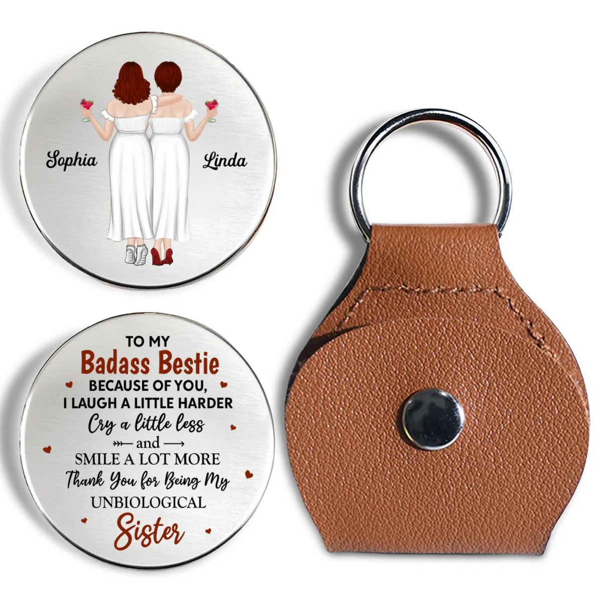 Because Of You I Laugh A Little Harder 2 - Personalized Custom Pocket Hug - Image 6