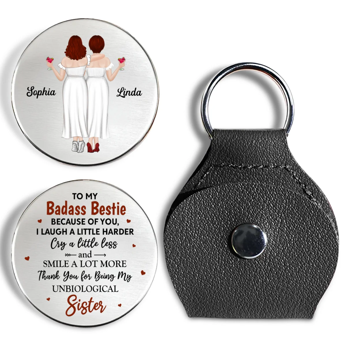 Because Of You I Laugh A Little Harder 2 - Personalized Custom Pocket Hug - Image 7