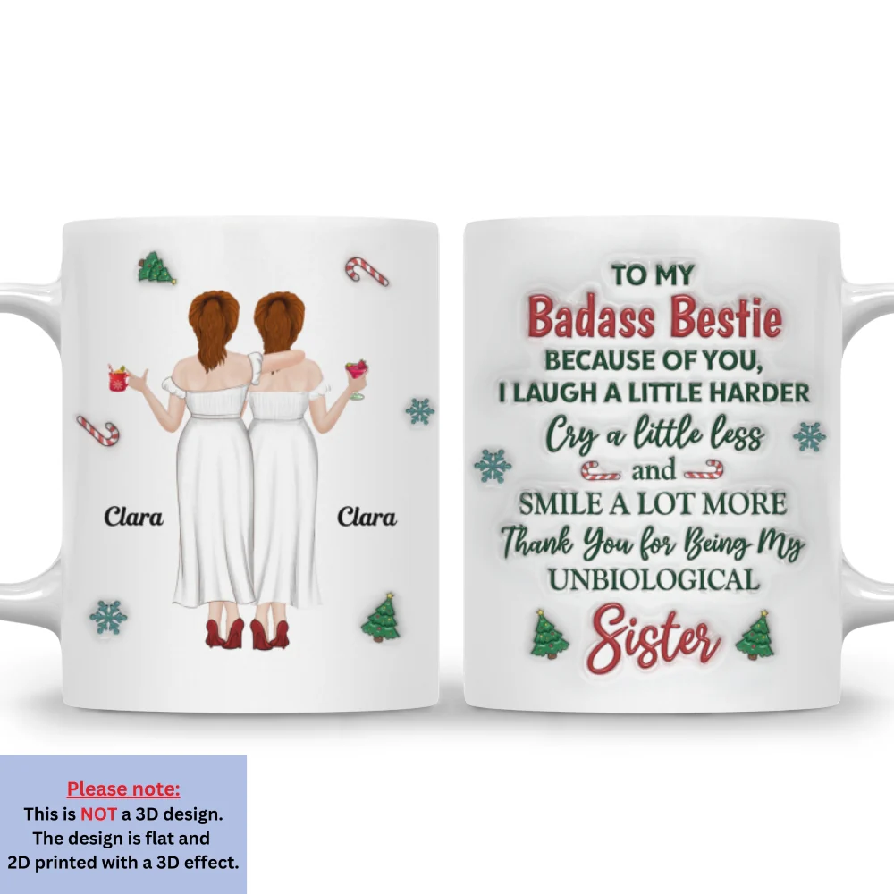 Because Of You I Laugh A Little Harder Christmas - Personalized Custom 3D Inflated Effect Mug - Image 7