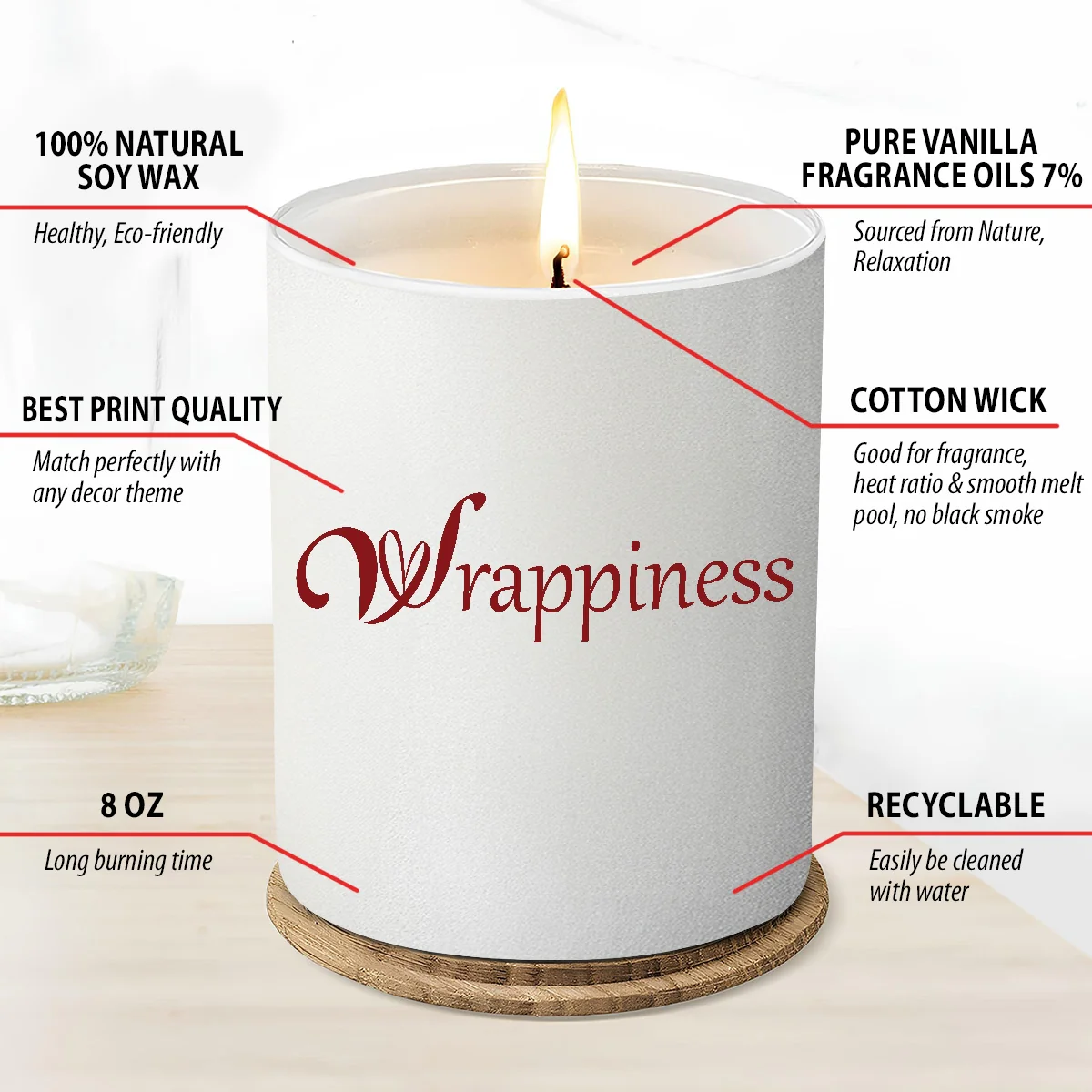 Because Of You I Laugh A Little Harder - Personalized Custom Candle - Image 6