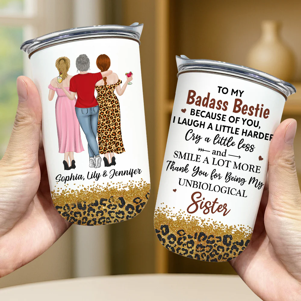 Because Of You I Laugh A Little Harder - Personalized Custom 10oz Tumbler - Image 2