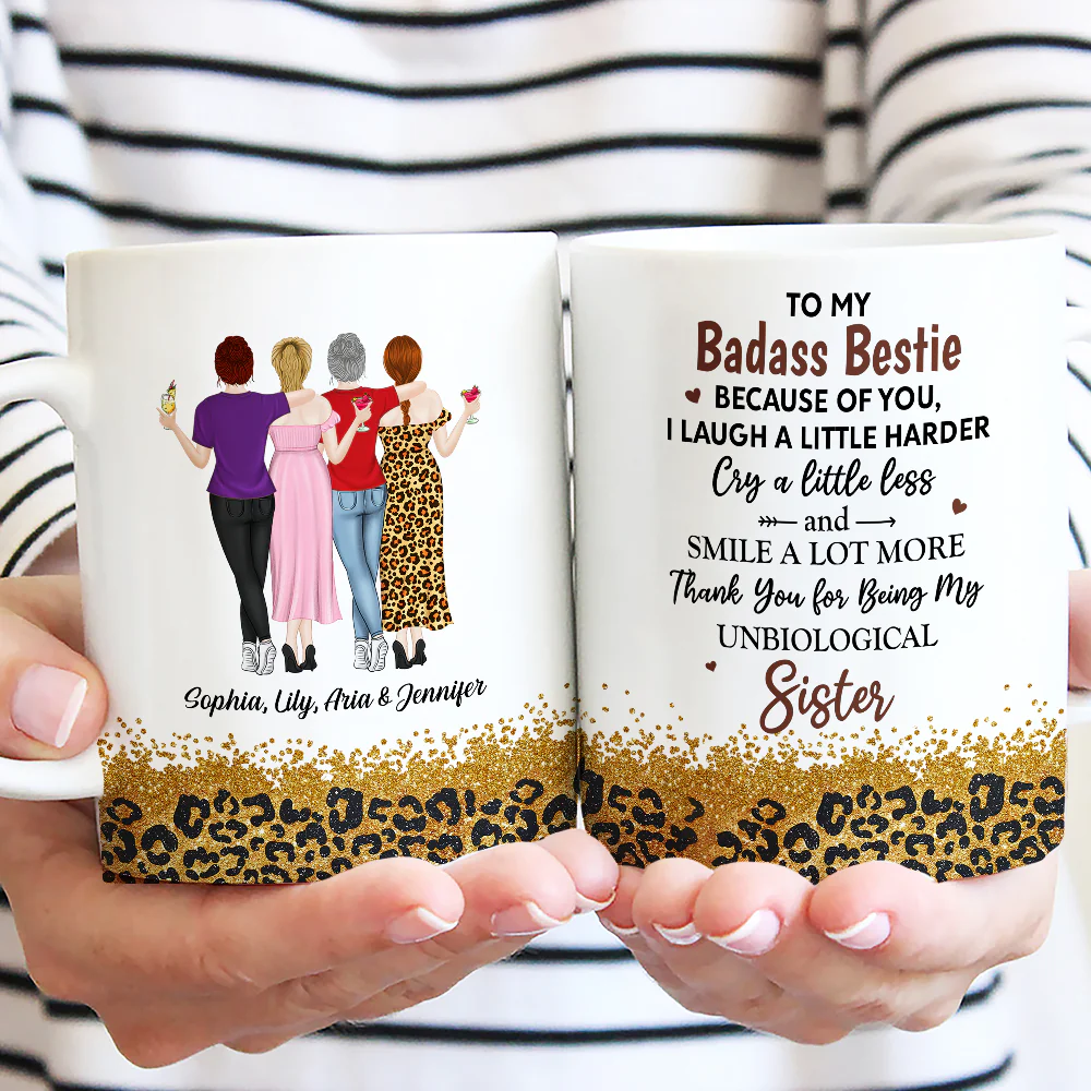 Because Of You I Laugh A Little Harder - Personalized Custom Coffee Mug - Image 5