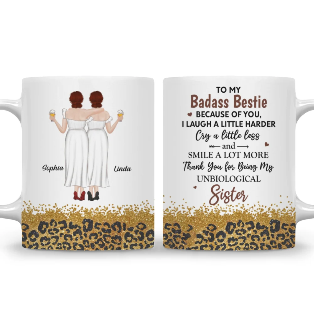 Because Of You I Laugh A Little Harder - Personalized Custom Coffee Mug - Image 6