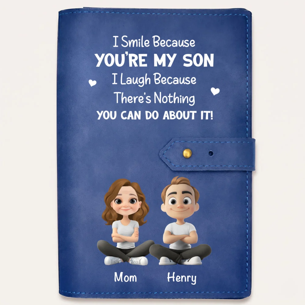 Because You Are My Son - Personalized Custom Leather Charger Bag - Image 11