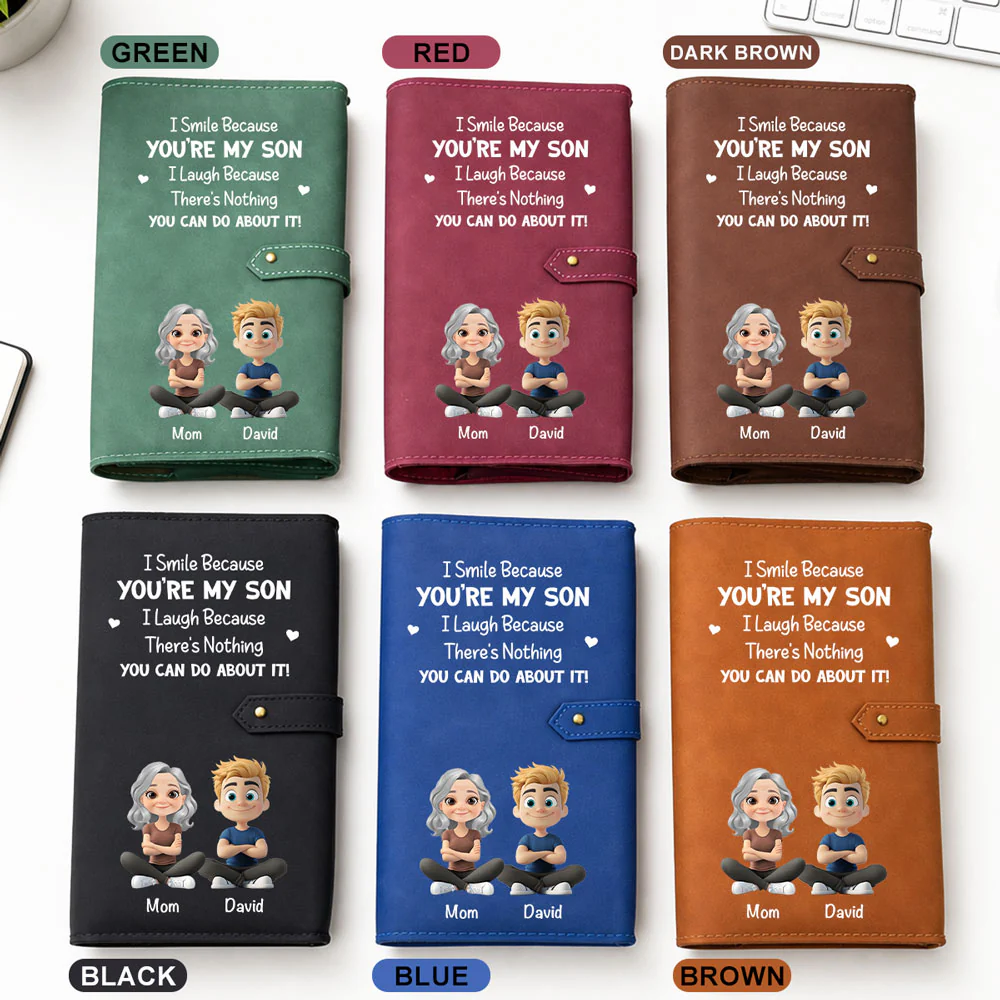 Because You Are My Son - Personalized Custom Leather Charger Bag - Image 6