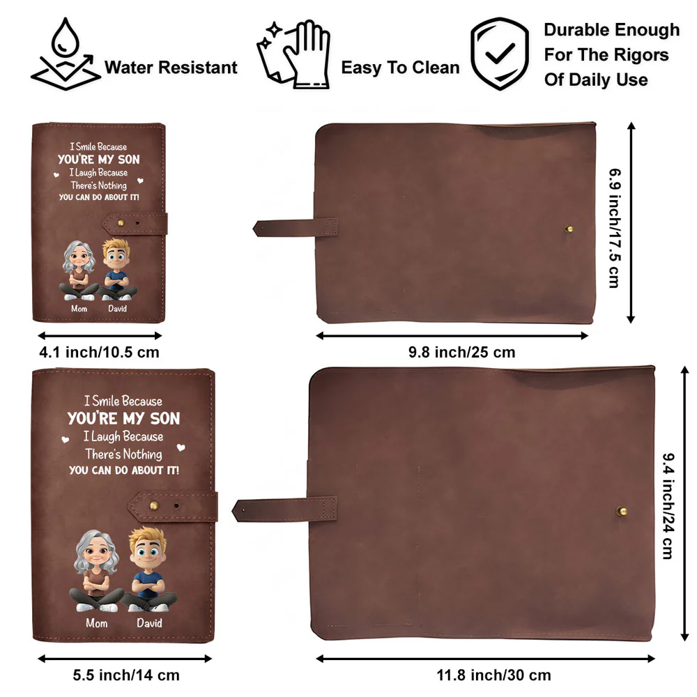 Because You Are My Son - Personalized Custom Leather Charger Bag - Image 7