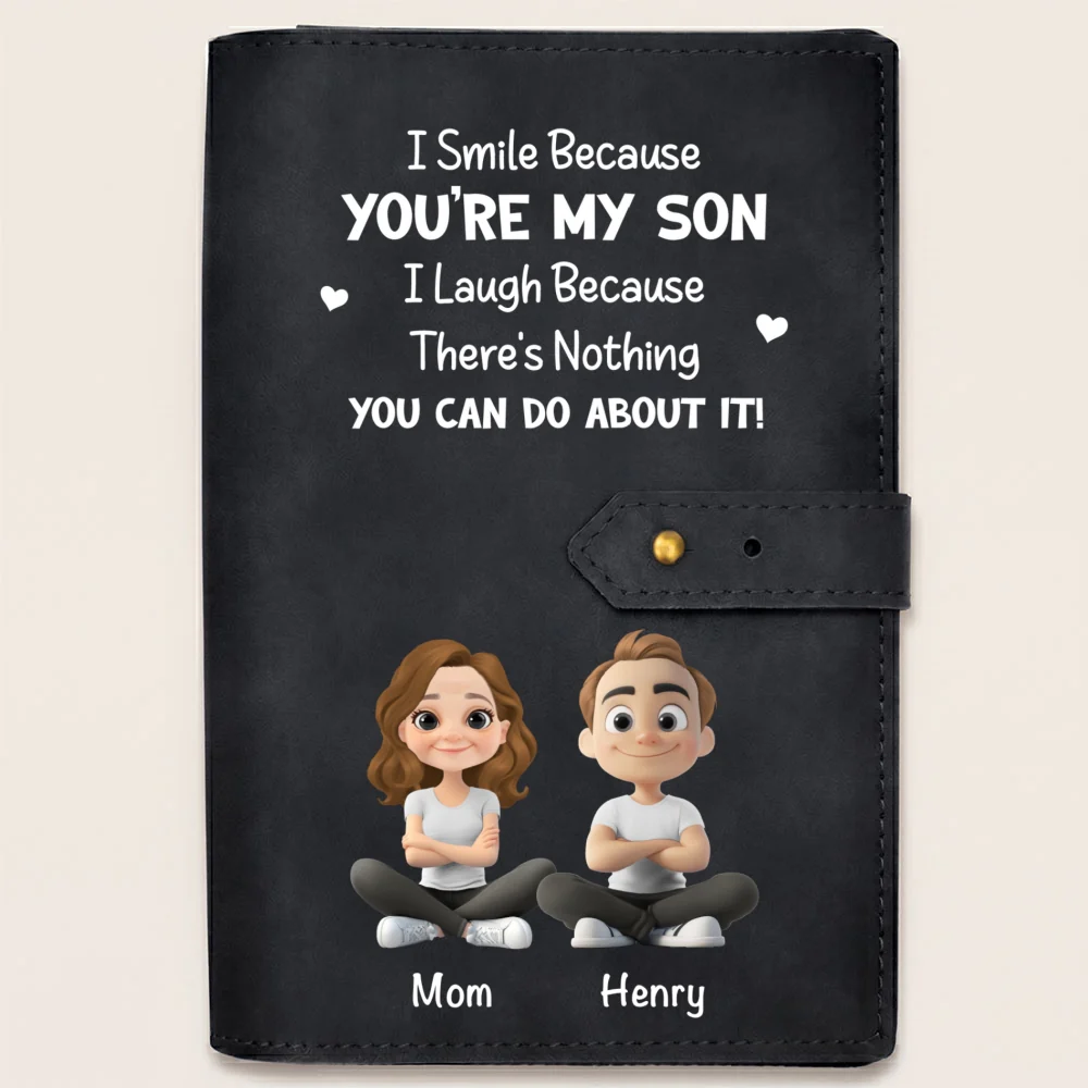 Because You Are My Son - Personalized Custom Leather Charger Bag - Image 8