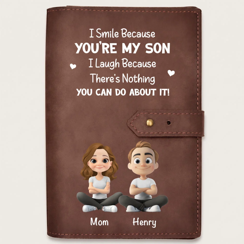 Because You Are My Son - Personalized Custom Leather Charger Bag - Image 9