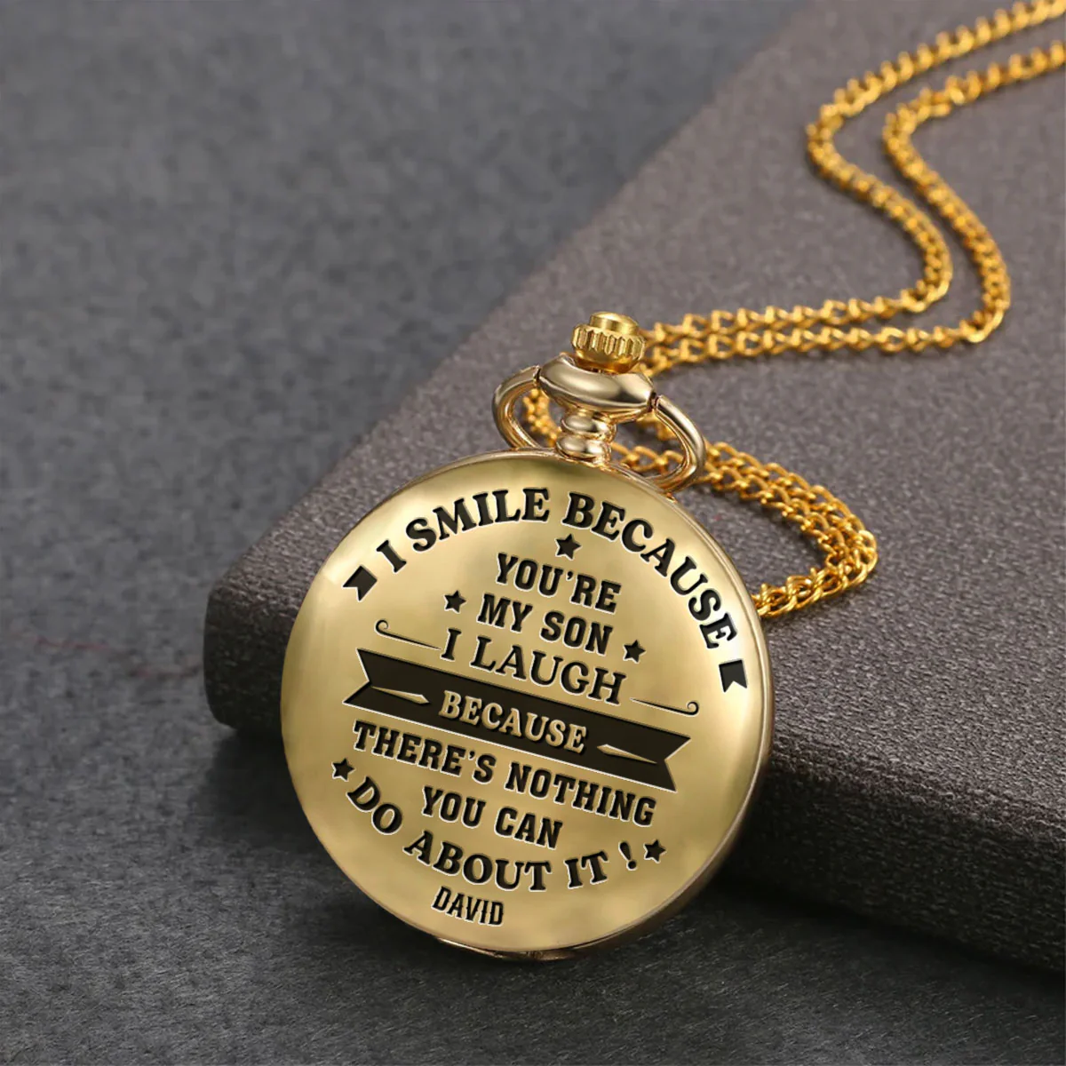 Because You Are My Son - Personalized Custom Pocket Watch - Image 3