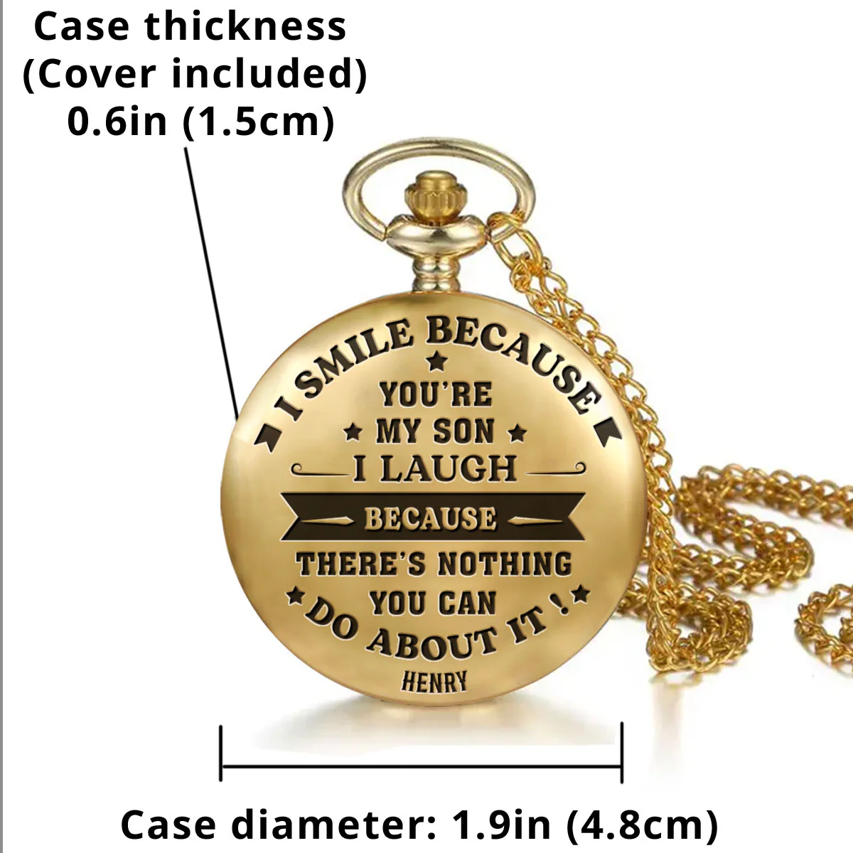 Because You Are My Son - Personalized Custom Pocket Watch - Image 4