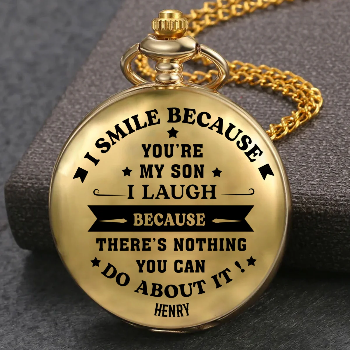 Because You Are My Son - Personalized Custom Pocket Watch - Image 5