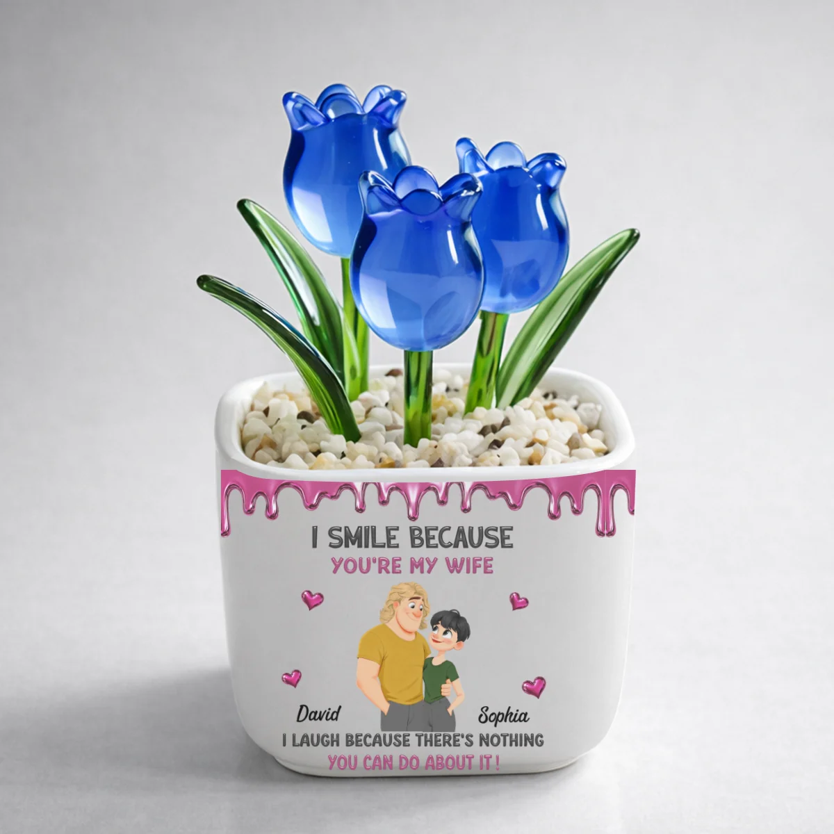 Because You Are My Wife - Personalized Custom Glass Everlasting Tulips - Image 7