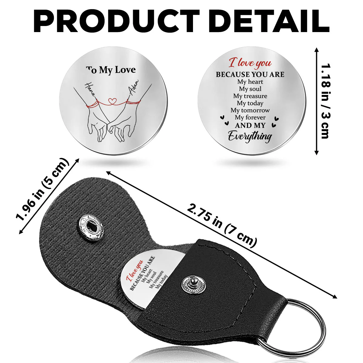 Because You Are - Personalized Custom Pocket Hug - Image 5