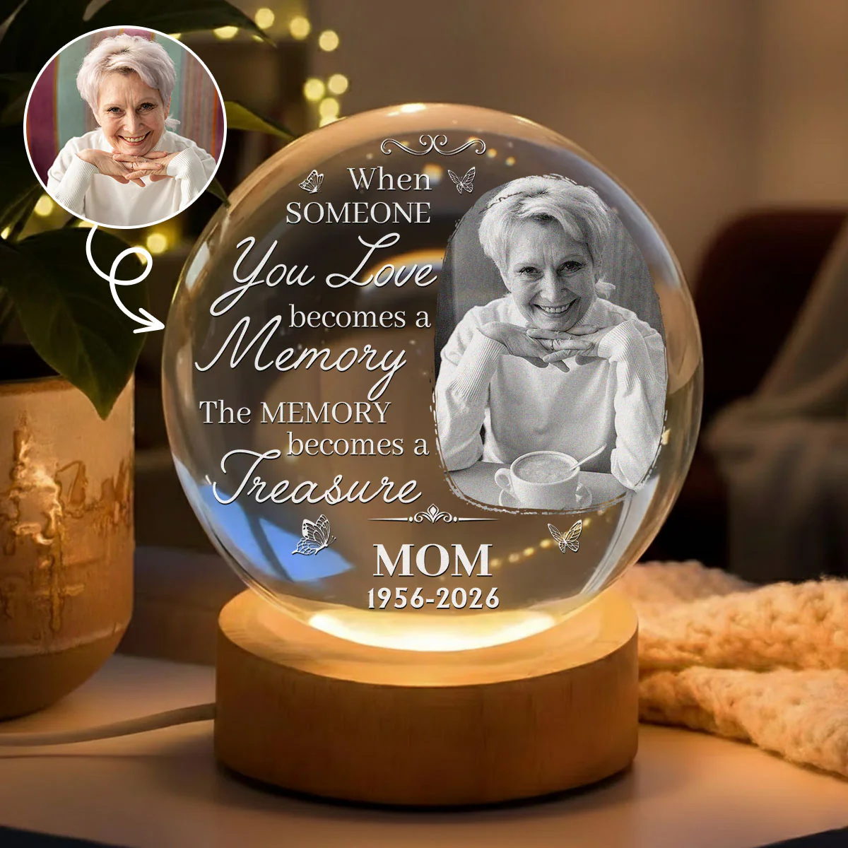 Become A Treasure - Personalized Custom Crystal Globe Lamp