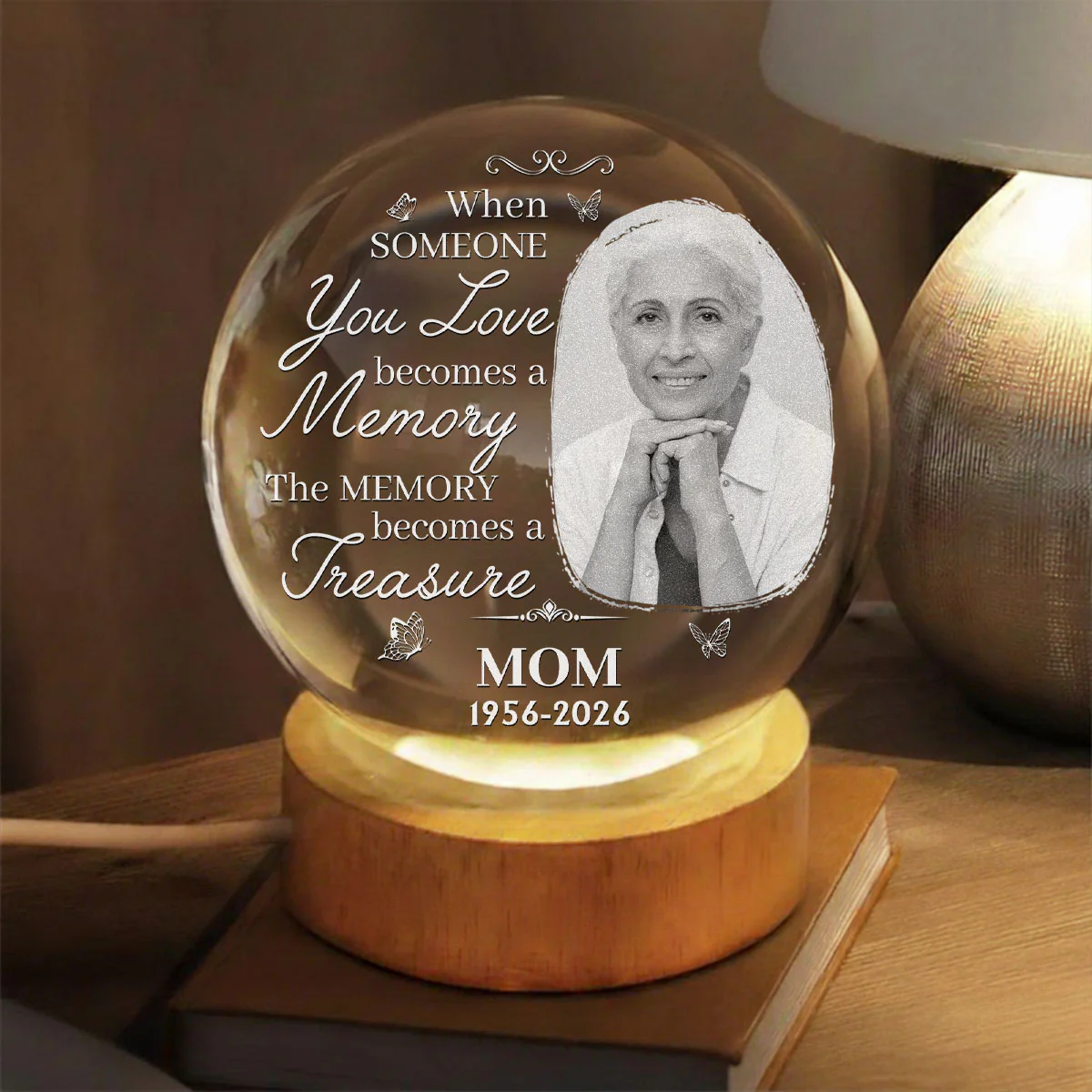 Become A Treasure - Personalized Custom Crystal Globe Lamp - Image 2