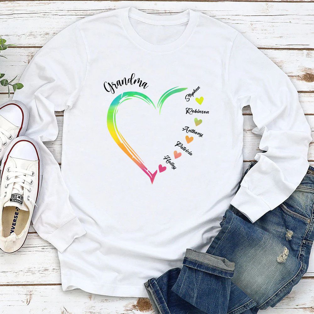 Becoming A Grandmother - Personalized Custom Long Sleeve T-shirt - Image 2