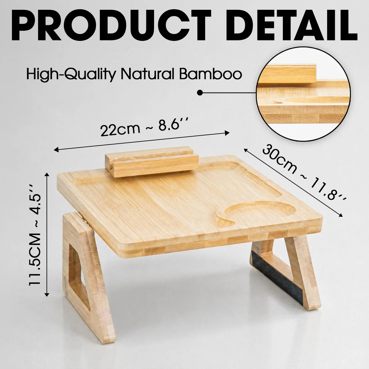 Beer And Snacks Hands Off - Personalized Custom Engraved Wooden Couch Arm Table - Image 5