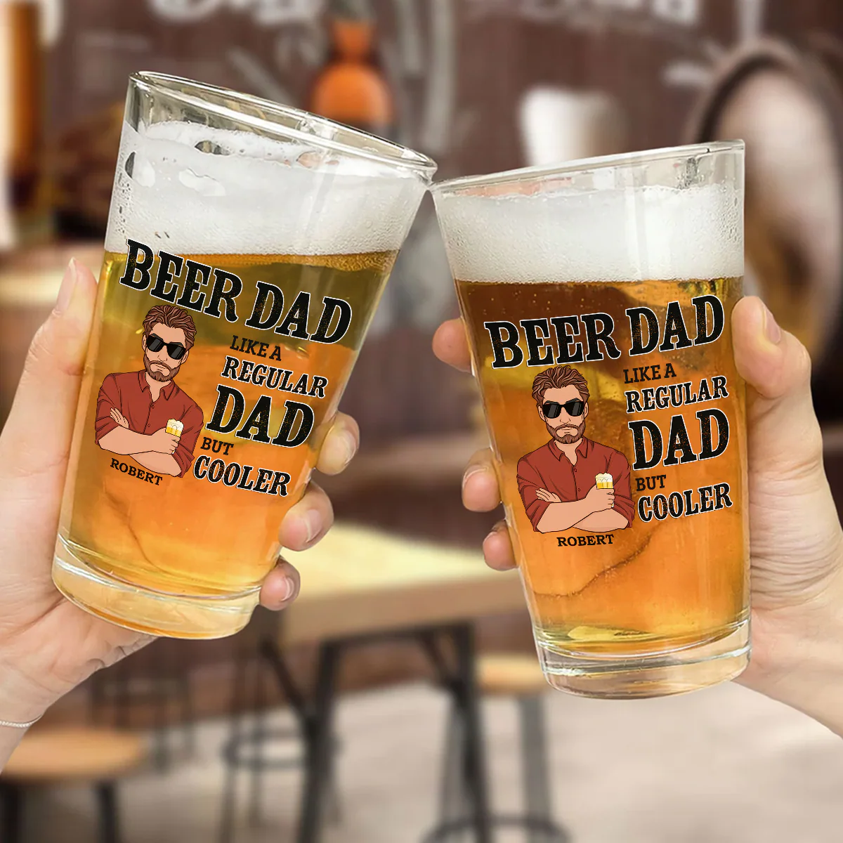 Beer Dad - Personalized Custom Beer Glass - Image 2