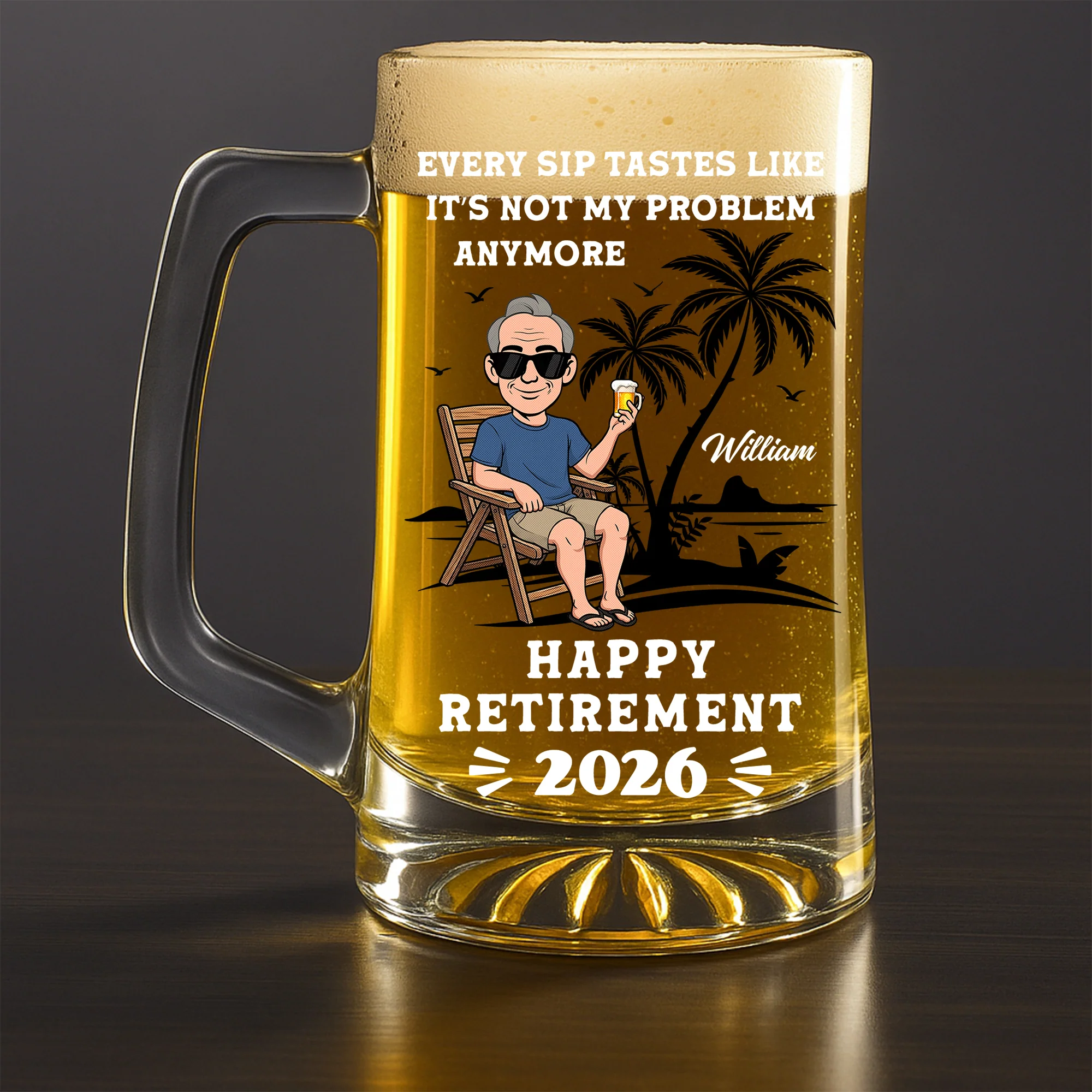 Beer Fixes Everything Today - Personalized Custom Beer Glass With Handle - Image 3