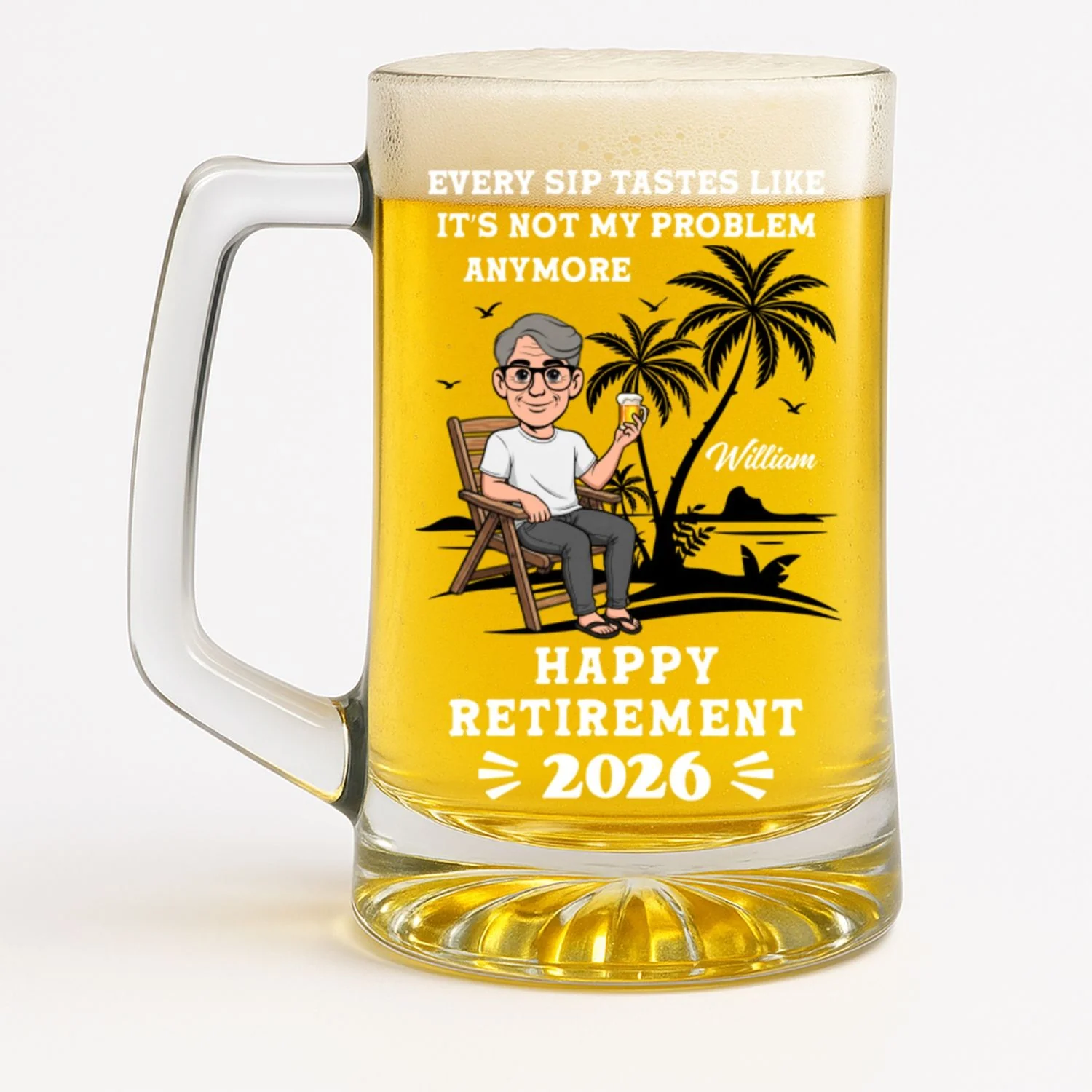 Beer Fixes Everything Today - Personalized Custom Beer Glass With Handle - Image 6