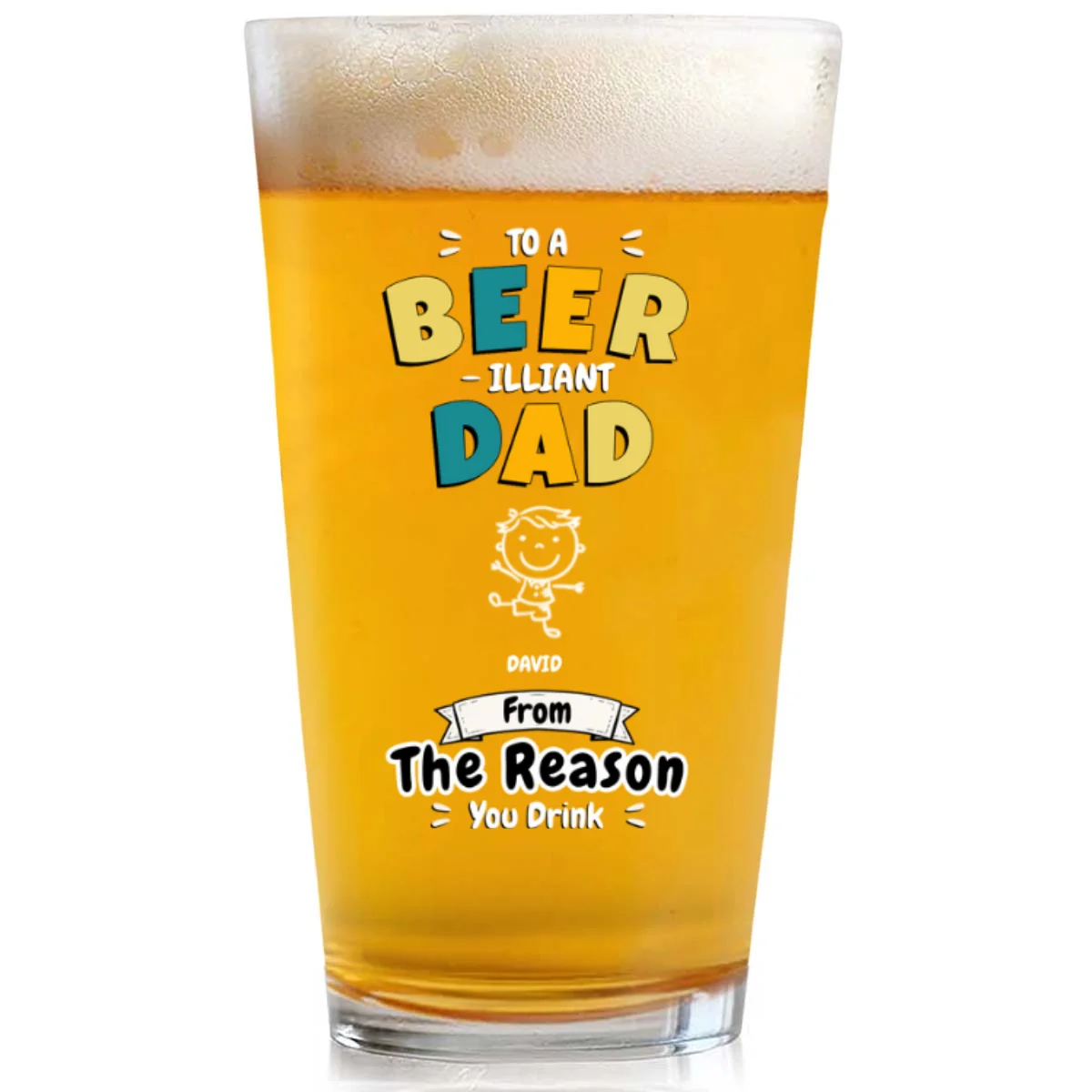 Beerilliant Dad - Personalized Custom Beer Glass - Image 6