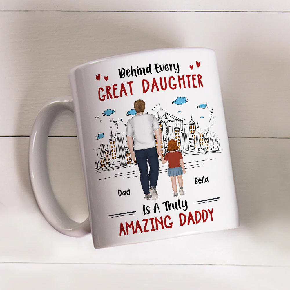 Behind Every Great Kids - Personalized Custom Coffee Mug - Image 2