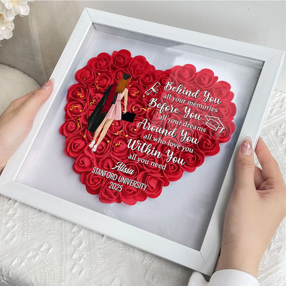 Behind You All Your Memories Before You All Your Dreams - Personalized Custom Flower Shadow Box - Image 2