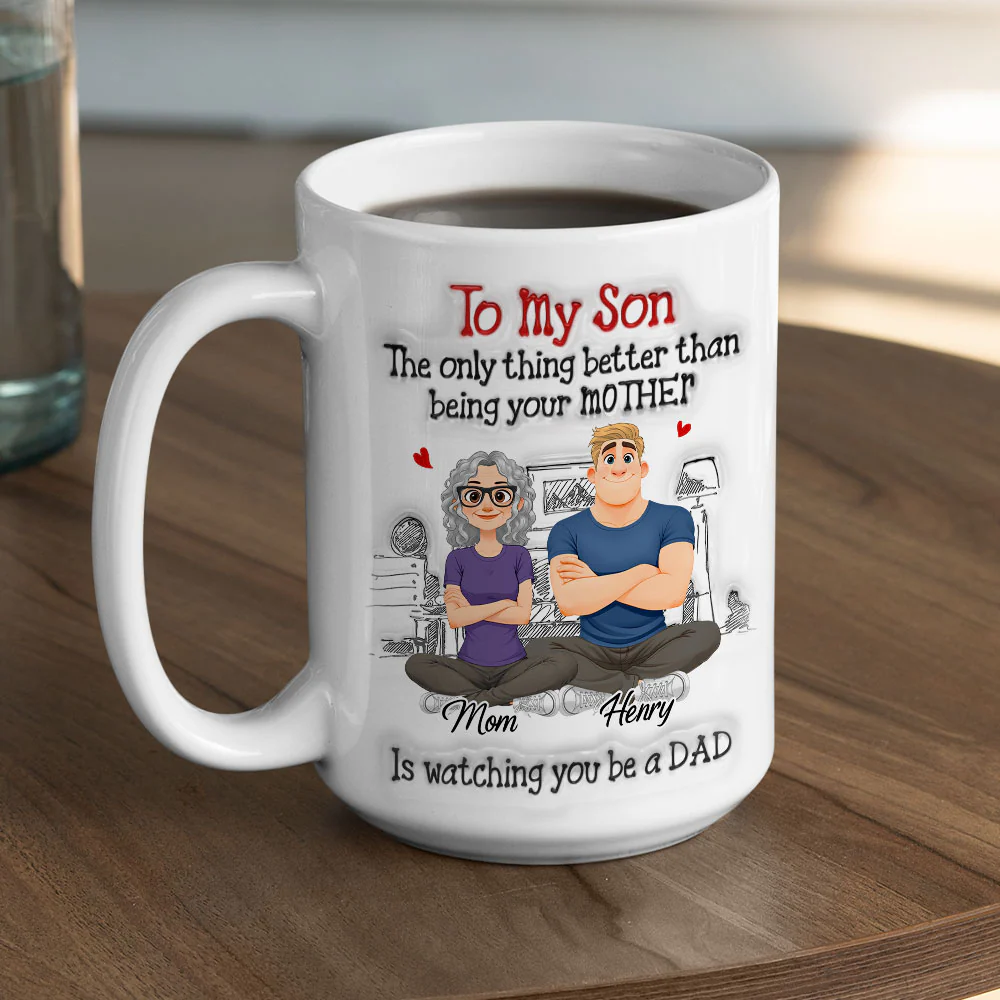 Being A Dad - Personalized Custom 3D Inflated Effect Mug - Image 5