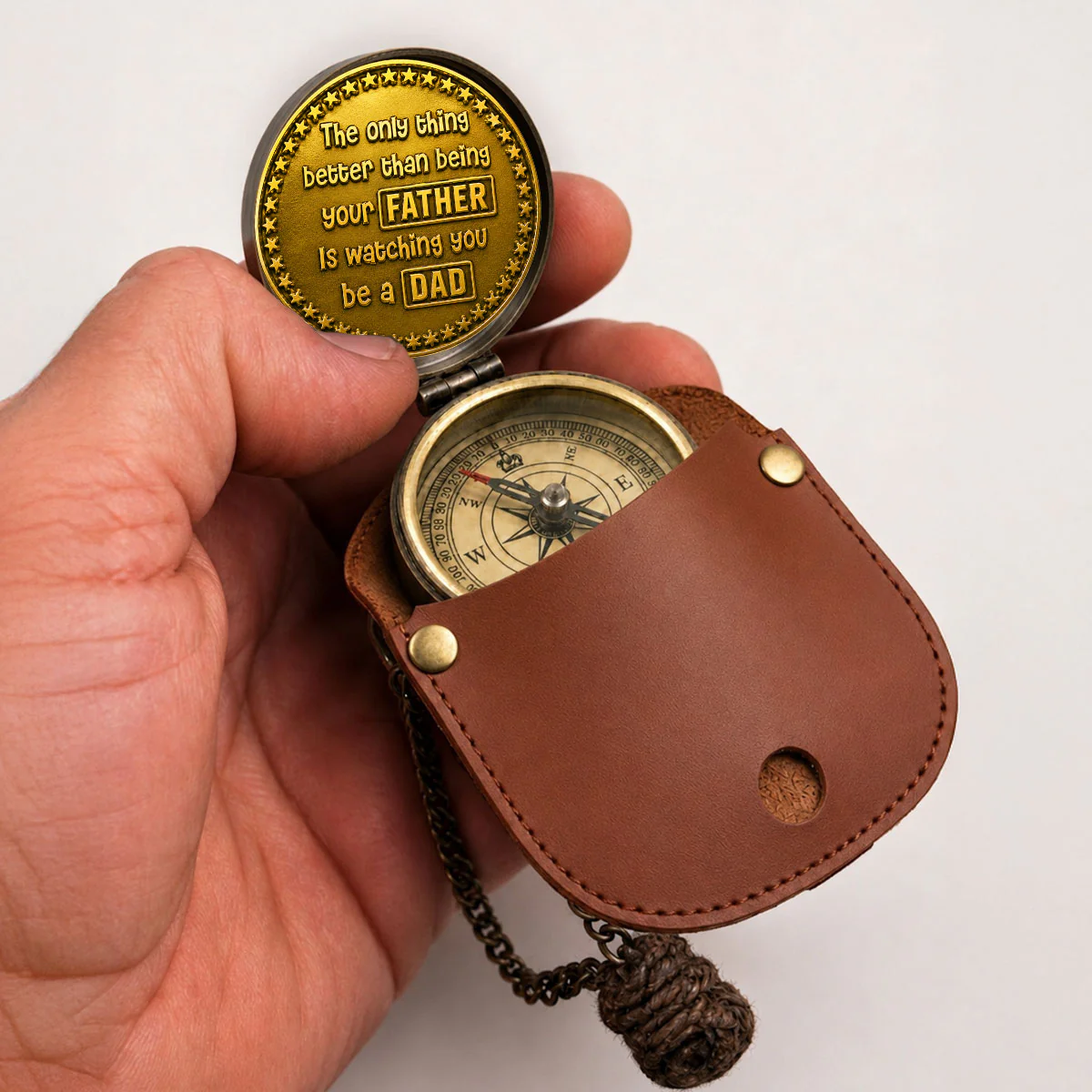 Being A Dad - Personalized Custom Pocket Compass - Image 6