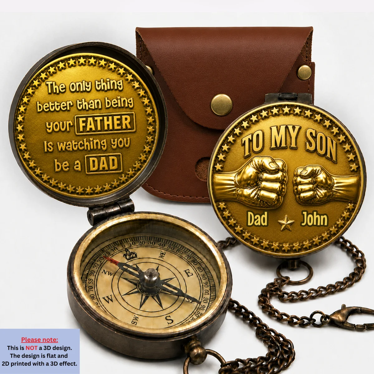 Being A Dad - Personalized Custom Pocket Compass - Image 9