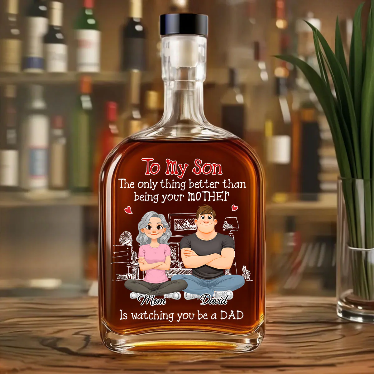 Being A Dad - Personalized Custom Spirits Decanter - Image 3