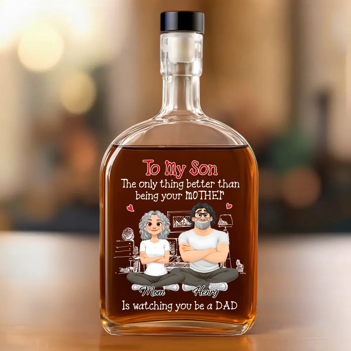 Being A Dad - Personalized Custom Spirits Decanter - Image 7