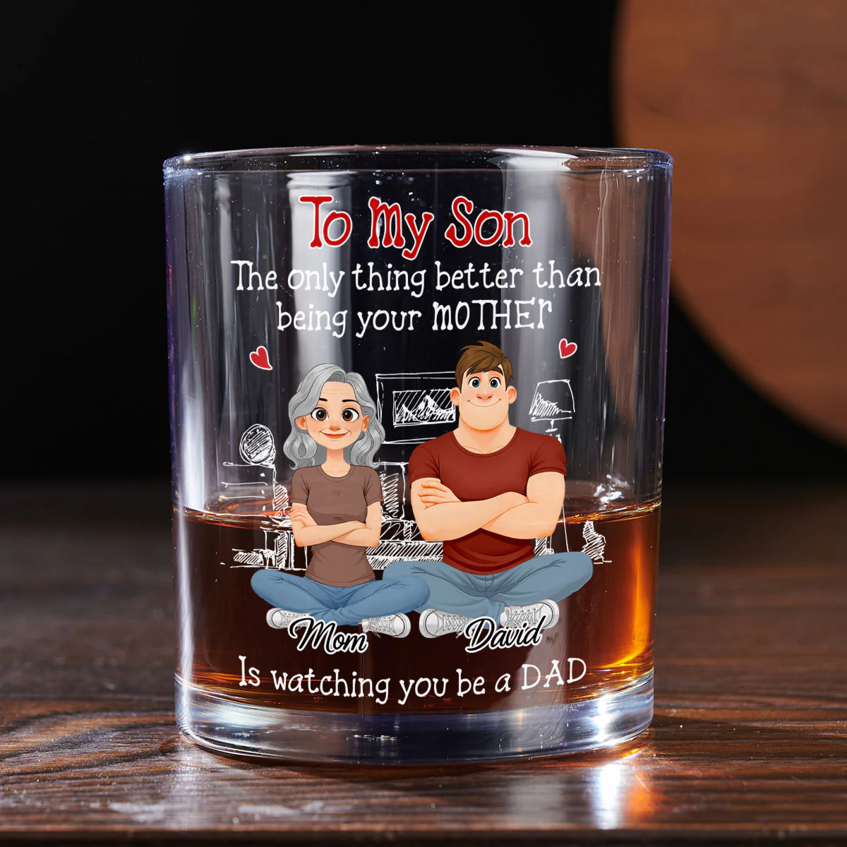 Being A Dad - Personalized Custom Whiskey Glass - Image 4
