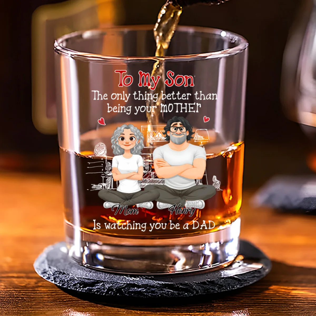 Being A Dad - Personalized Custom Whiskey Glass - Image 7