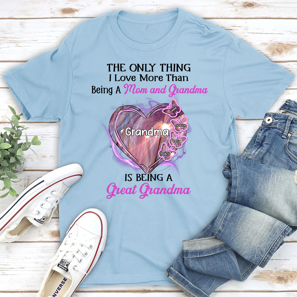 Being A Great Grandma - Personalized Custom Shirt - Image 2