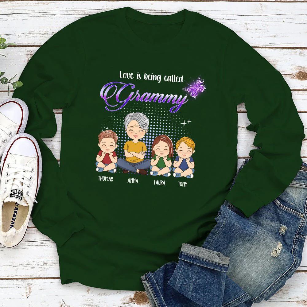 Being Called Grandma - Personalized Custom Long Sleeve T-shirt - Image 2