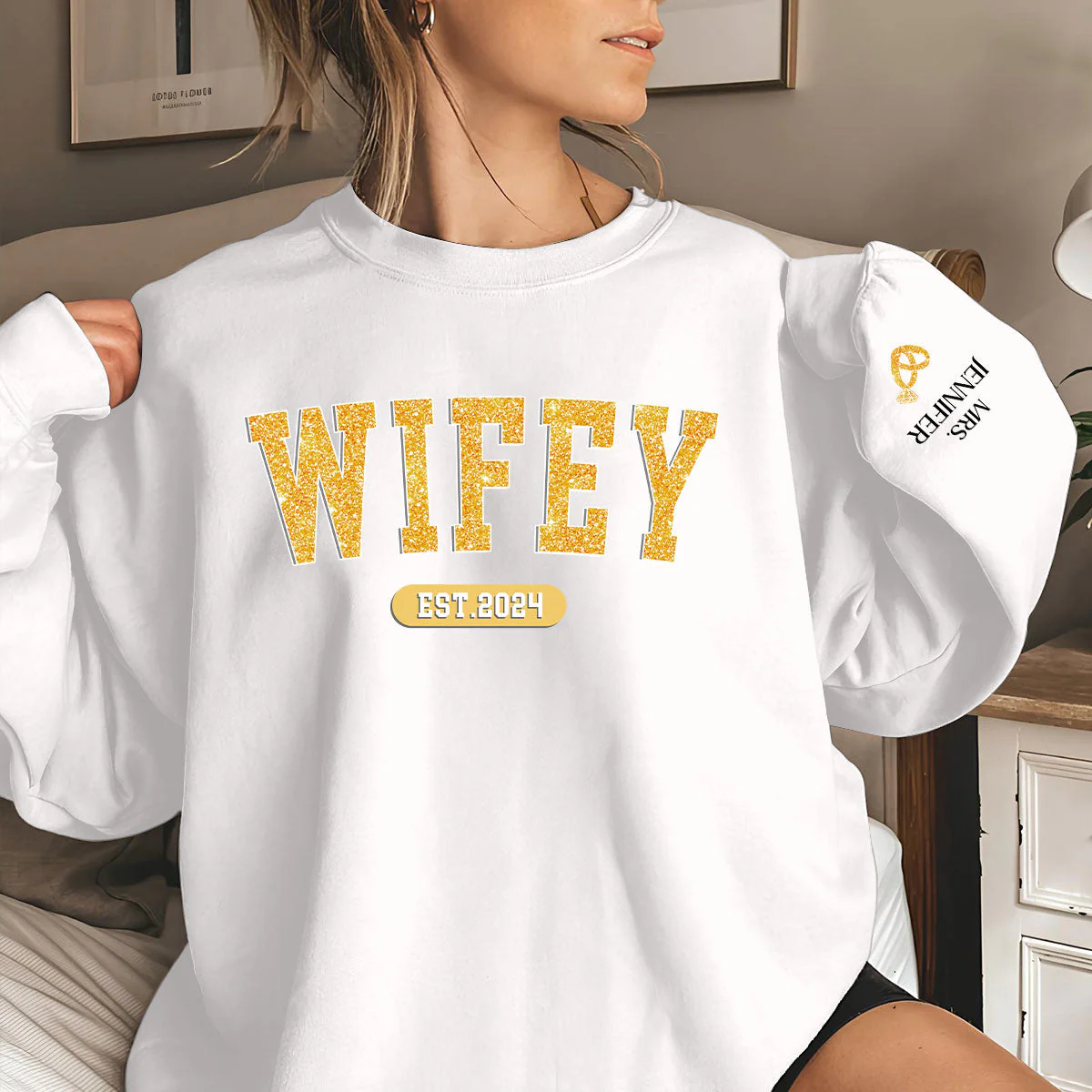 Being Wifey Est - Personalized Custom Long Sleeve T-shirt - Image 6
